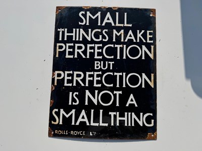 Lot 201 - ROLLS ROYCE ENAMEL SIGNS 14" X 11"
