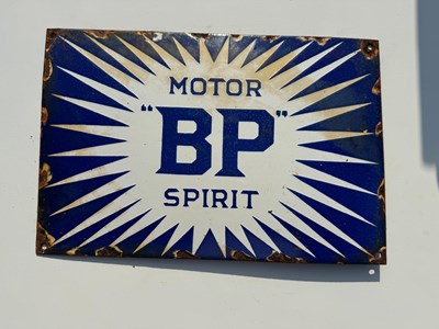Lot 217 - BP MOTOR SPIRIT ENAMEL SIGN 14" X 9.5"