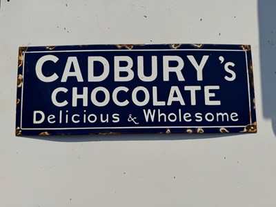 Lot 343 - CADBURY'S CHOCOLATE ENAMEL SIGN 20" X 7.5"