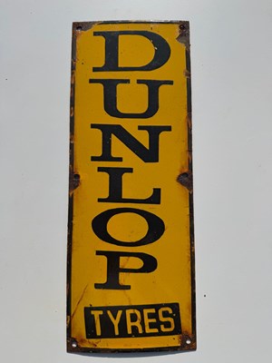 Lot 445 - DUNLOP TYRES ENAMEL SIGN 16" X 6"