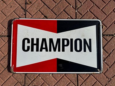 Lot 531 - CHAMPION ENAMEL SIGN 30" X 18"