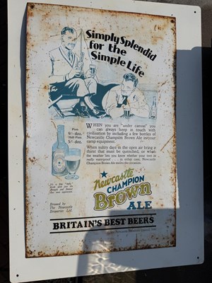 Lot 541 - NEWCASTLE BROWN ALE SIGN 24" X 15"