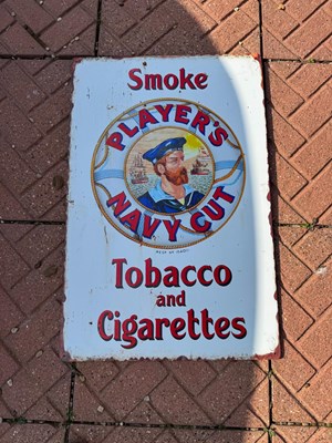 Lot 661 - PLAYERS NAVY CUT TOBACCO SIGN 30" X 19.5"