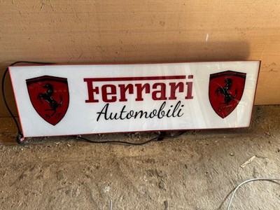 Lot 739 - FERRARI AUTOMOBILI LIGHT UP SIGN 46" X 14"