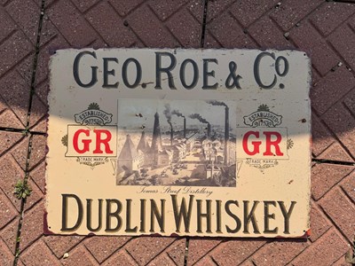 Lot 177 - GEO.ROE & CO DUBLIN WHISKY SIGN 27.5" X 20"