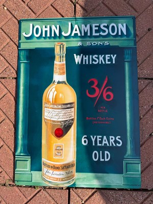 Lot 195 - JOHN JAMESON WHISKEY SIGN 27.5" X 20"