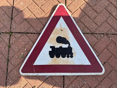 Lot 207 - TRAIN SIGN 23" X 25"