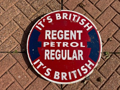 Lot 237 - REGENT PETROL ENAMEL SIGN 18" DIA