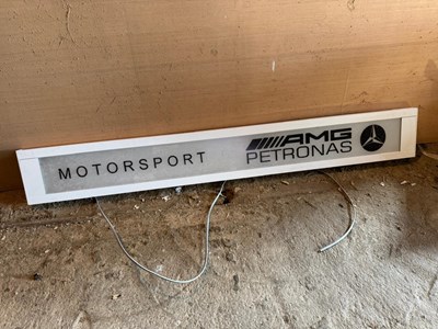 Lot 245 - AMG PETRONAS MOTORSPORT LIGHT UP SIGN 64" X 8"