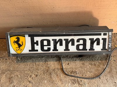 Lot 633 - FERRARI LIGHT UP SIGN 27.5" X 7"