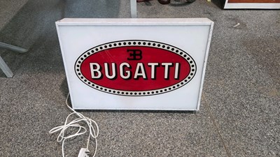 Lot 609 - BUGATTI LIGHT UP SIGN 24" X 16"