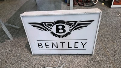 Lot 595 - BENTLEY LIGHT UP SIGN 24" X 16"