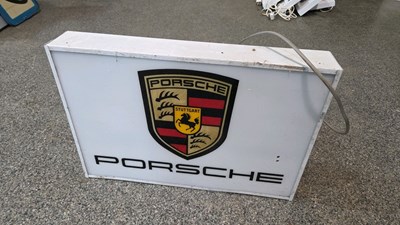 Lot 398 - PORSCHE LIGHT UP SIGN 24" X 16"