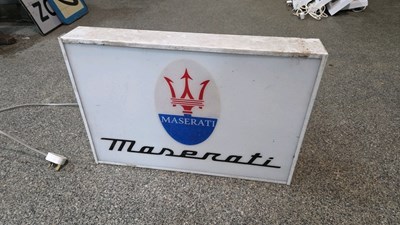 Lot 463 - MASERATI LIGHT UP SIGN 24" X 16"