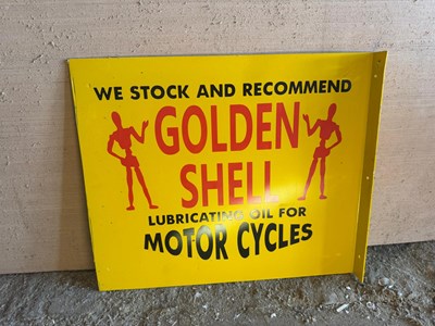 Lot 645 - GOLDEN SHELL , DOUBLE SIDED SIGN 22" X 18"