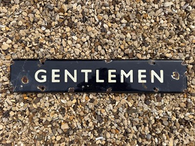 Lot 525 - L.N.E.R GENTLEMEN ENAMEL SIGN 18" X 3.5"