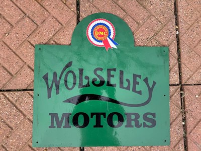 Lot 179 - WOLSELEY MOTORS SIGN 23" X 23"