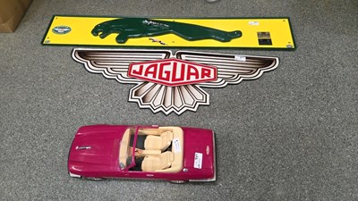 Lot 859 - JAGUAR SIGNS & MODEL CAR