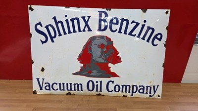 Lot 373 - SPHINX BENZINE ENAMEL SIGN 24" X 16"
