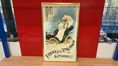 Lot 358 - VINTAGE FRAMED FIAT PICTURE