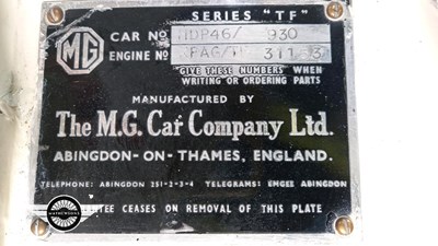 Lot 76 - 1954 MG TF