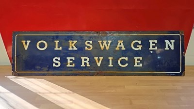 Lot 523 - VOLKSWAGON SERVICE ENAMEL SIGN 36" x 9.5"