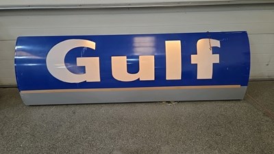 Lot 329 - ILLUMINATED GULF FORECOURT LIGHT UP SIGN 95" X 29"