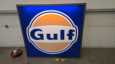 Lot 351 - ILLUMINATED GULF FORECOURT SIGN 45" X 47"