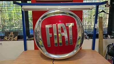 Lot 367 - ILLUMINATED FIAT DEALERSHIP SIGN 32" DIA