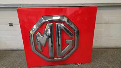 Lot 443 - MG DEALERSHIP SIGN WITH RAISED LETTERS 39" X 45"