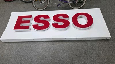 Lot 449 - ESSO FORECOURT SIGN WITH RAISED LETTERS 98" X 35"