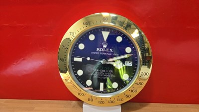 Lot 101 - ROLEX STYLE WALL CLOCK 13" DIA