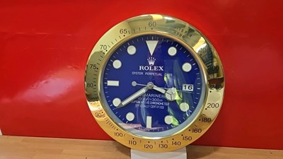 Lot 279 - ROLEX STYLE WALL CLOCK 13" DIA