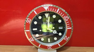 Lot 701 - ROLEX STYLE WALL CLOCK 13" DIA