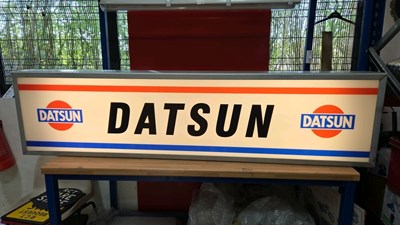 Lot 61 - LARGE DATSUN LIGHT UP SIGN 71" x 18"
