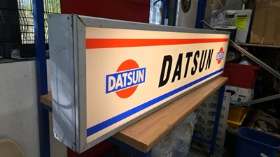 Lot 61 - LARGE DATSUN LIGHT UP SIGN 71" x 18"