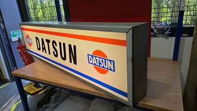 Lot 61 - LARGE DATSUN LIGHT UP SIGN 71" x 18"