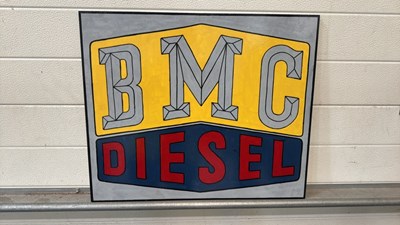 Lot 427 - WOODEN HAND PAINTED BMC DIESEL SIGN 24" X 20" - ALL THE PROCEEDS GO TO CHARITY
