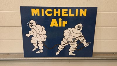 Lot 463 - WOODEN HAND PAINTED MICHELIN AIR SIGN 24" X 17"