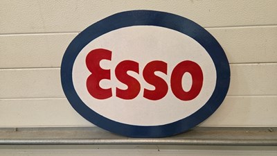 Lot 55 - WOODEN HAND PAINTED ESSO SIGN 23" X 28"