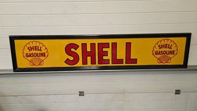 Lot 339 - METAL HAND PAINTED SHELL GASOLINE SIGN 34" X 26"