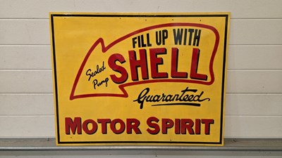 Lot 735 - METAL HAND PAINTED FILL UP WITH SHELL 78" X 16"