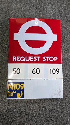Lot 493 - REQUEST STOP SIGN 27" X 18"