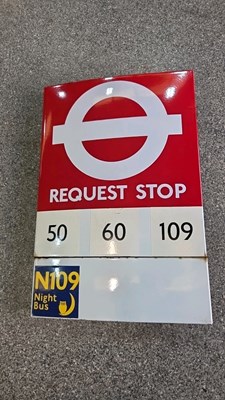Lot 493 - REQUEST STOP SIGN 27" X 18"