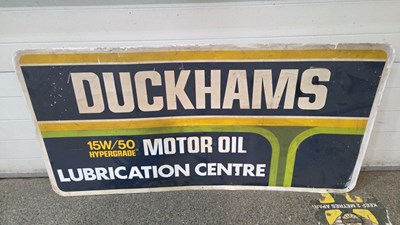 Lot 499 - DUCKHAMS MOTOR OIL METAL SIGN 60" X 30"