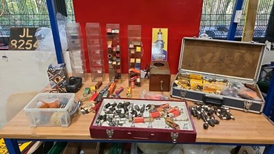 Lot 317 - SELECTION OF VINTAGE SPARK PLUGS + EMPTY BOXES & SPARK PLUG TESTER