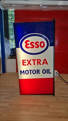 Lot 413 - ESSO EXTRA MOTOR OIL , DOUBLE SIDED LIGHT UP SIGN 24" X 12"