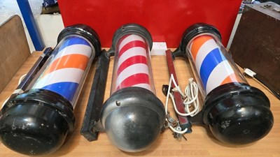 Lot 421 - 2 X WORKING BARBER POLES & 1 X FOR SPARES