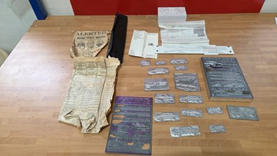 Lot 887 - VAUXHALL PRINTING BLOCKS IN 1469 NEWSPAPER + 1969 SLIDE RULE