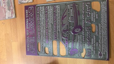 Lot 887 - VAUXHALL PRINTING BLOCKS IN 1469 NEWSPAPER + 1969 SLIDE RULE